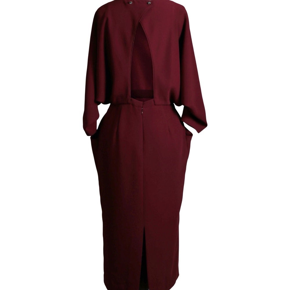 & other stories Maroon open back detail dress sz 4